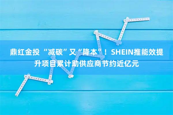 鼎红金投 “减碳”又“降本”！SHEIN推能效提升项目累计助供应商节约近亿元
