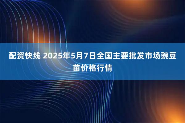 配资快线 2025年5月7日全国主要批发市场豌豆苗价格行情