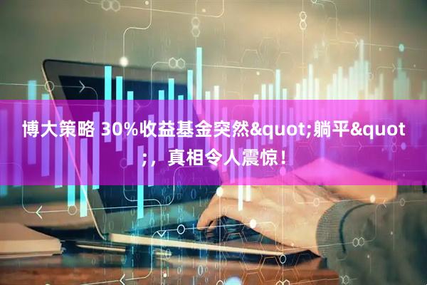 博大策略 30%收益基金突然"躺平"，真相令人震惊！
